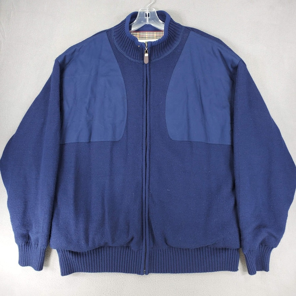 Orvis Jacket Sweater Men's XXL Navy Ultimate Foul Weather Full Zip Lined Wool